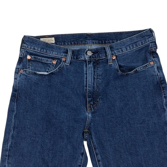 Levi's Premium Jeans Mens Blue Denim WaterLess Straight Leg 33 X 30 Classic - Picture 2 of 9